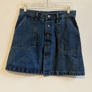 Jean Skirt with Front Buttons